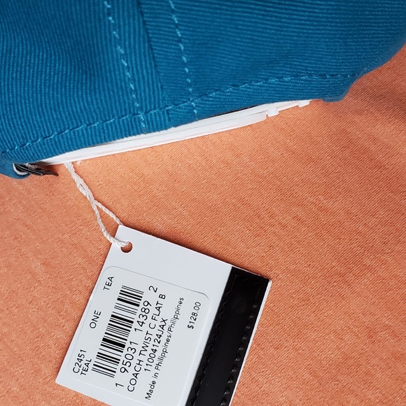 COACH FLAT BRIM HAT:NWT  SIGNATURE TWIST (C2451) TEAL - Picture 9 of 15